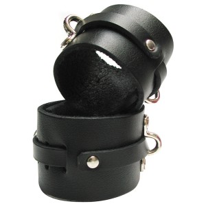 Kinklab Bondage Basics Leather Ankle Cuffs-black