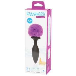 Happy Rabbit Rechargeable Vibrating Butt Plug Large Black/purple