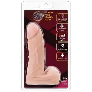 X5 Plus Cock With Flexible Spine Beige 5