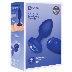 B-vibe Vibrating Jewel Plug-navy Xl