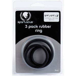 Rubber Cock Ring Set Black