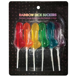 Rainbow Dick Suckers Assorted 6pk