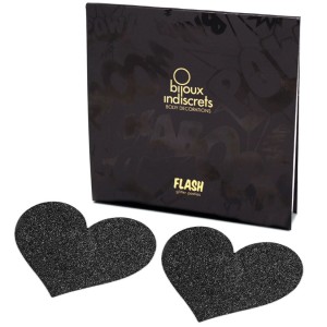 Bijoux Flash Heart Glitter Pasties-black