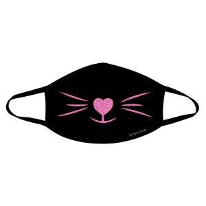 Neva Nude Meow-za Mask-pink Glitter Kitty On Black