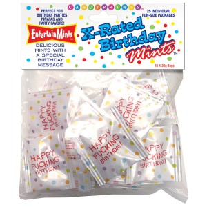 X-rated Birthday Mints 25 Individual Fun Size Packages