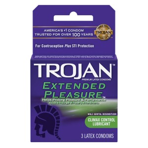 Trojan Extended Pleasure Lubricated Condoms 3 Pack