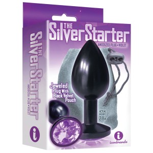 The 9s The Silver Starter Anodized Bejeweled Stainless Steel Plug Violet