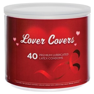 Lovers Covers Mix Condoms 40 Count Jar
