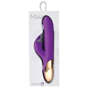 Maia Karlin Rechargeable Silicone Beaded Rabbit-purple 8.5