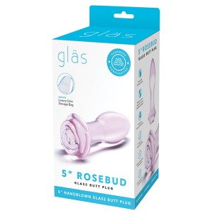 Glas 5 Rosebud Butt Plug-pink