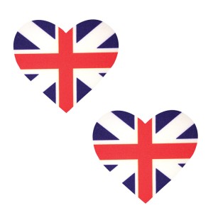 Neva Nude Nipztix Heart Uk Flag-red White Blue Fabric