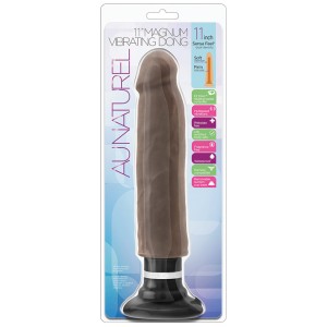 Au Naturel 11 Inch Sensa Feel Magnum Vibrating  Dong Chocolate