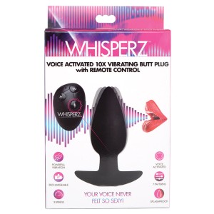 Whisperz Voice Activated 10x Vibrating Butt Plug With Remote Control