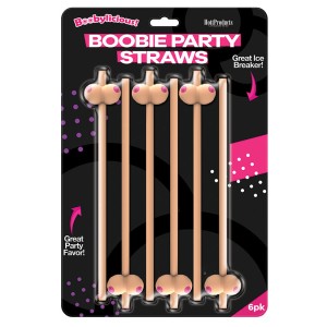 Boobie Straws 6 Pk (flesh Color)