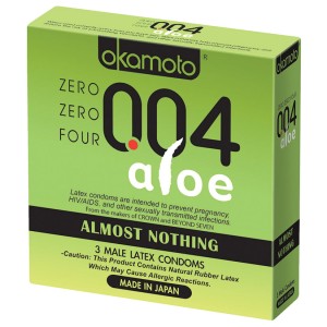 Okamoto 004 Aloe Condom (3 Pack)