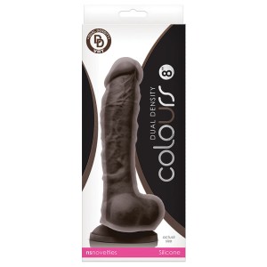 Colours Dual Density Dildo-dark Brown 8