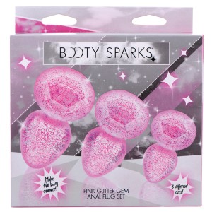 Booty Sparks Glitter Gem Anal Plug Set-pink