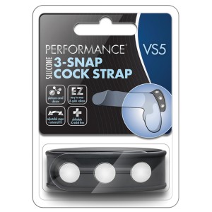 Performance Vs5 Silicone 3 Snap Cock Strap Black