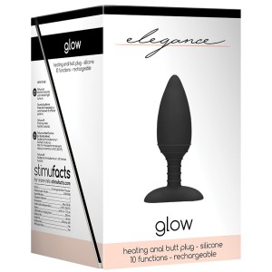 Elegance Glow Heating Anal Butt Plug-black