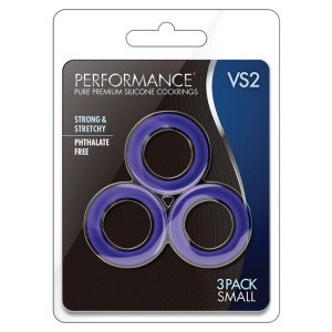 Performance Vs2 Pure Premium Silicone Cockrings Small Indigo