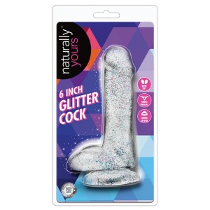 Naturally Yours 6 Inch Glitter Cock Sparkling Clear