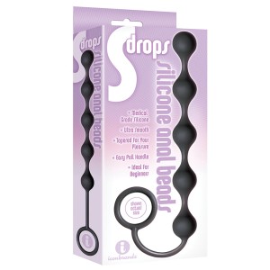 The 9s S-drops Silicone Anal Beads Black