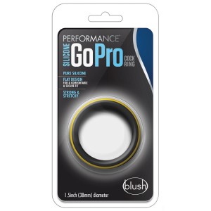 Performance Silicone Go Pro Cock Ring  Black/gold/black