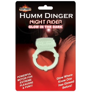 Humm Dinger Night Rider Glow-in-the-dark Vibrating Penis Ring Each