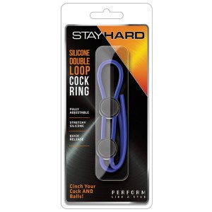Stay Hard Silicone Double Loop Cock Ring  Red