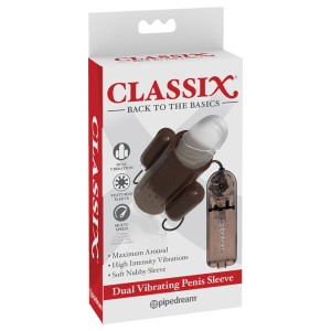 Dual Vibrating Penis Sleeve Smoke