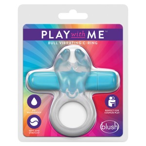 Play With Me Bull Vibrating C-ring-blue