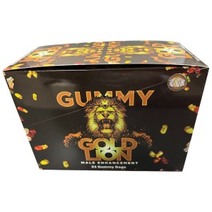 Gold Lion Gummy Single Pack Display Of 24
