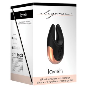 Elegance Lavish Dual Motor Clitoral Stimulator-black