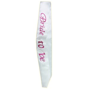 Bride To Be Flashing Sash-white/pink