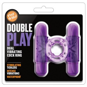 Play With Me Dual Vibrating Cockring-purple