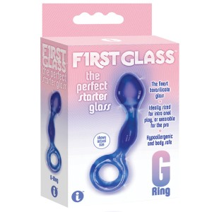 The 9s First Glass G-ring Anal & Vagina Stimulator-blue