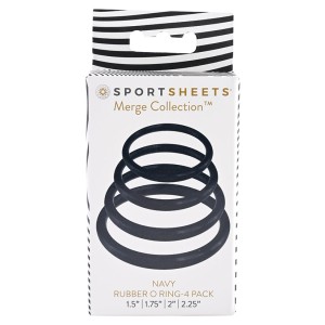 Sportsheets Merge Collection O Ring-navy 4pk