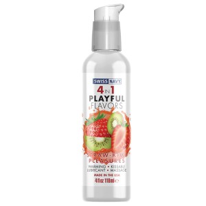 Swiss Navy 4 In 1 Playful Flavors-strawberry/kiwi Pleasure 4oz