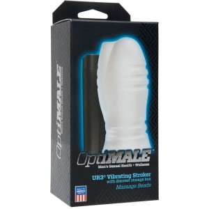 Optimale Ur3 Vibrating Stroker W/ Massage Beads-frost