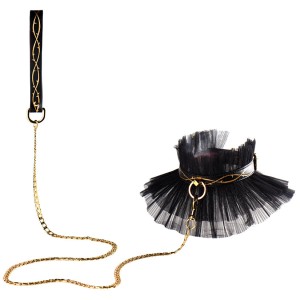 Zalo & Upko Dolll Series Leather Thorn Collar & Chain Leash