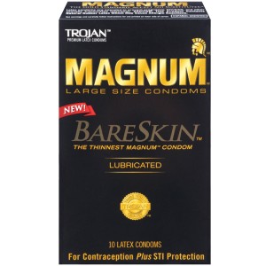 Trojan Magnum Bareskin Large Size Condoms 10 Pack