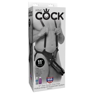 King Cock Two Cocks One Hole Hollow Strap-on Suspender-black 11    [regular Price 54.00]