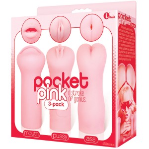 Pockey Pink Masturbator Trio Ass, Mouth And Pussy