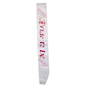 White Bride-to-be Sash