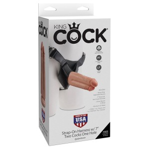 King Cock Two Cocks One Hole Strap-on-flesh 7    [regular Price 46.00]