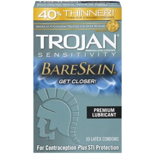 Trojan Sensitivity Bareskin Lubricated Condoms 10 Pack
