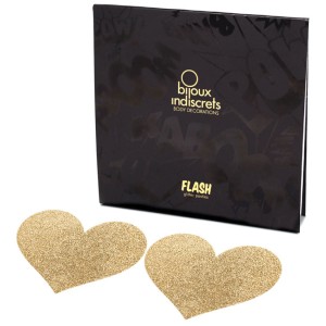 Bijoux Flash Heart Glitter Pasties-gold