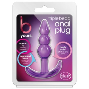 B Yours. Triple Bead Anal Plug-purple