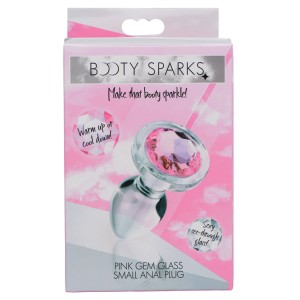 Booty Sparks Pink Gem Glass Anal Plug-small