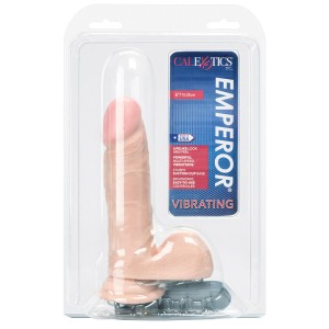 Vibrating Emperors 6 Inches Ivory With  Suction Cup And Lubricant